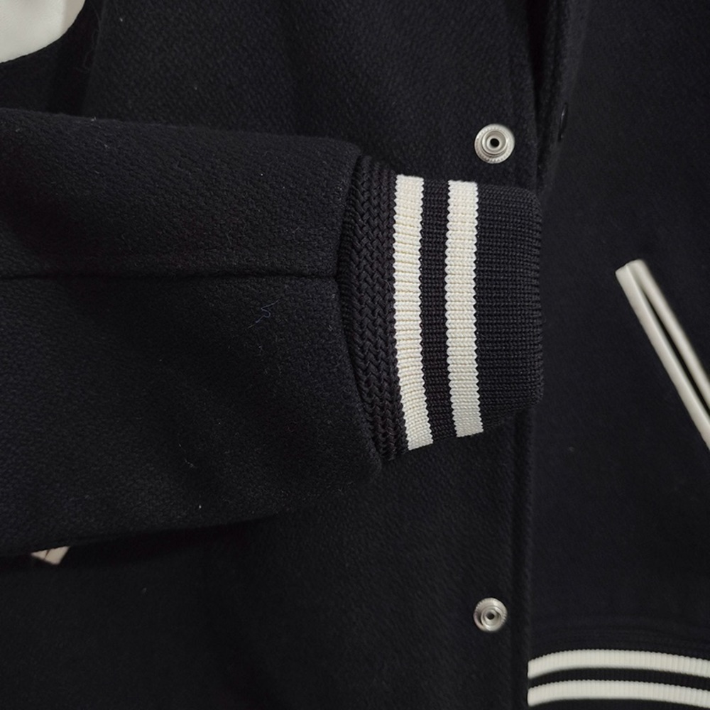 Saint Laurent Black Patchwork Baseball Jacket - image 5